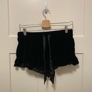 Black velvet ruffle edge Victoria’s Secret Shorts